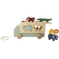 Trixie trekspeelgoed/vormsorteerder houten vrachtwagen dieren